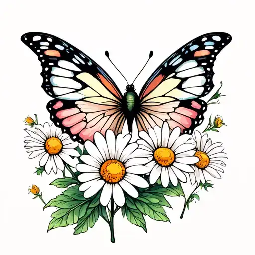 Daisies And Butterfly Wings