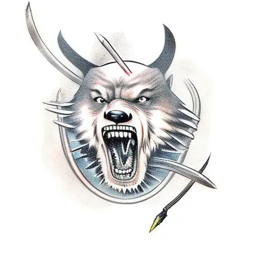 A Realistic Tattoo Of A Wolverine Hunting Its Prey In A Traditional Style