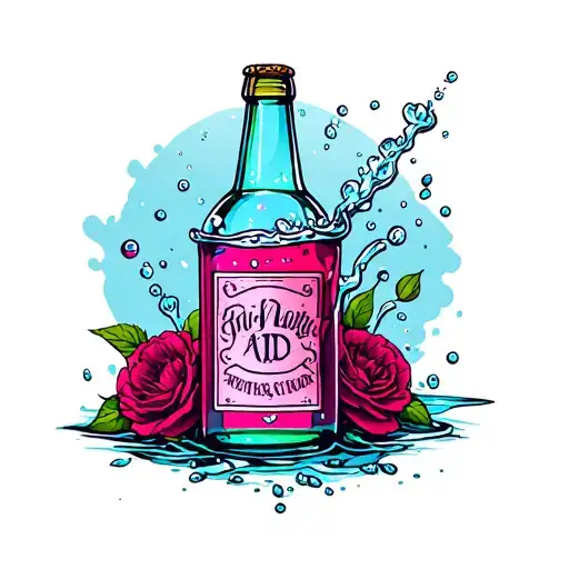 Bottle In Pink Water