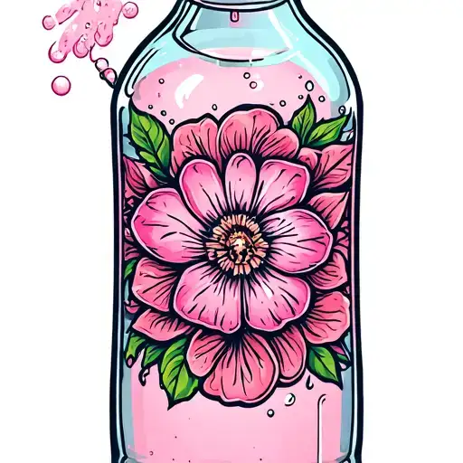 Pink Water In The Bottle