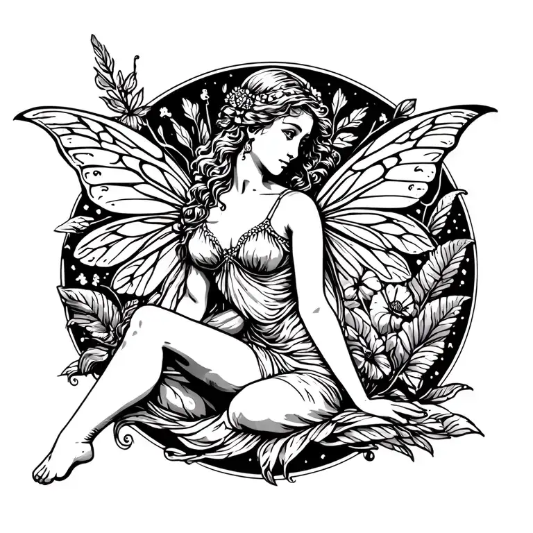 Fairy Sitting Side Profile