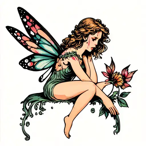 Crying Fairy Sitting