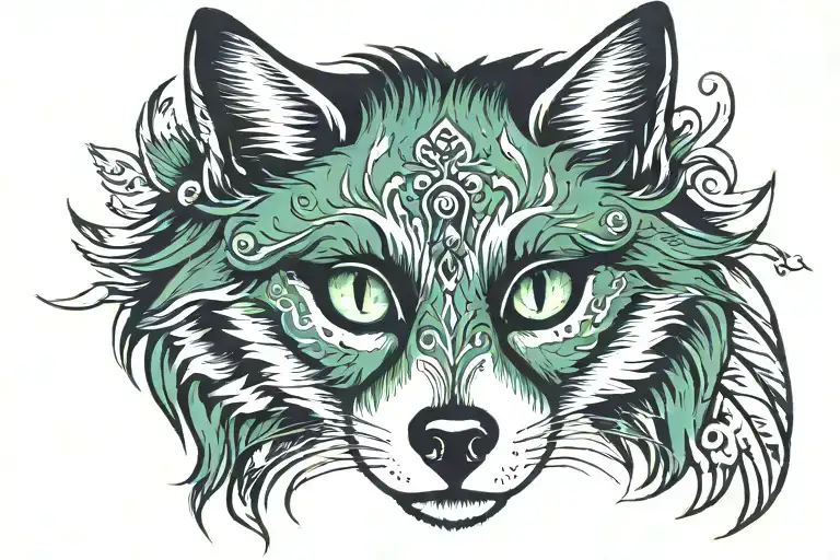 Cat With Green Eyes This Wolf Looks