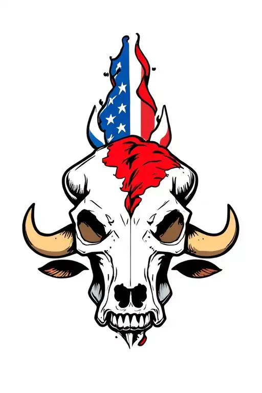 Bull Half Skull Half New School