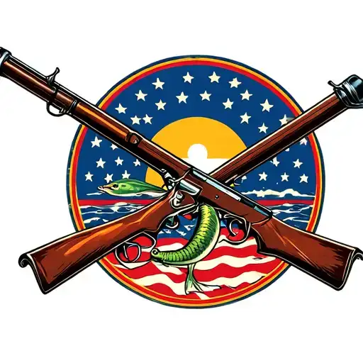 Fishing Rod Rifle Crossed