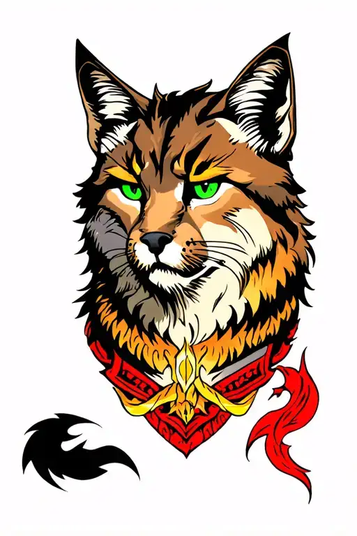 Fierce Lynx Warrior With Green Eyes