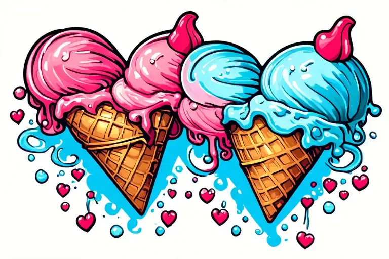 Heart Made Of Ice Cream Cones