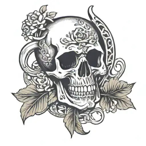 Skull Horseshoe Clover Luck Clover