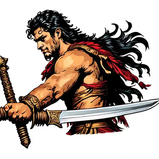 Warrior Wielding A Sword