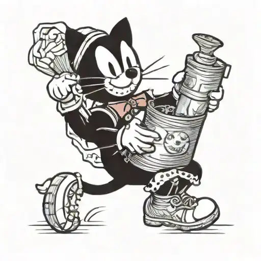 Felix The Cat Carrying Trash Bag