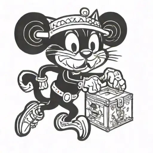 Felix The Cat Lifting A Box