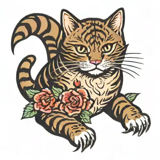 Sailor Jerry Style Cat