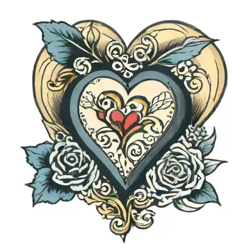 Heart Shape With Nsk Inside Sans Serif Font