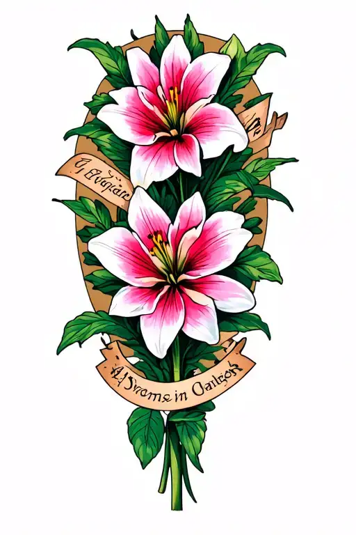 Lillies With Kids Names Under The Flowers