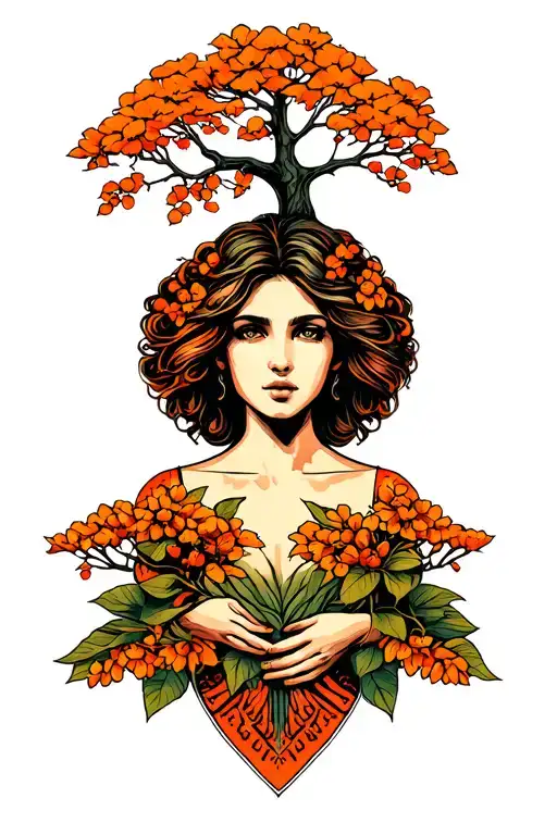 Tree For Woman Showing Strength And Reslience