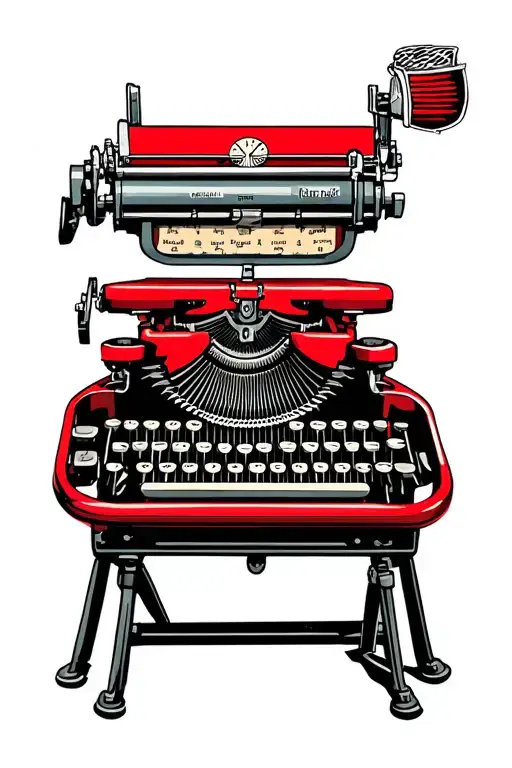 Old School Red Typewriter Machine