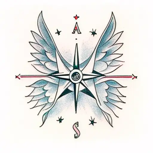 Winged Compass Upper Back