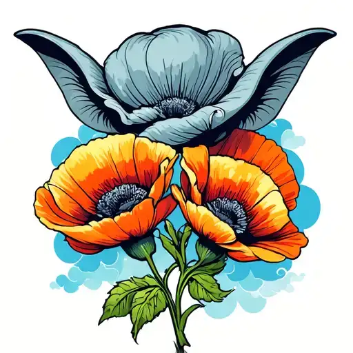 Poppy Flower And Dumbo Ears In Cloud