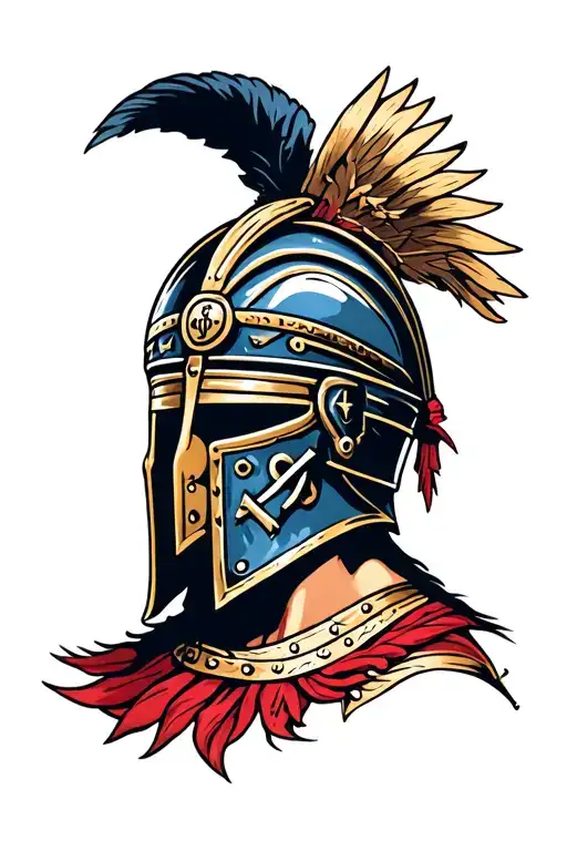 Gladiator Helmet Adorned With Symbols