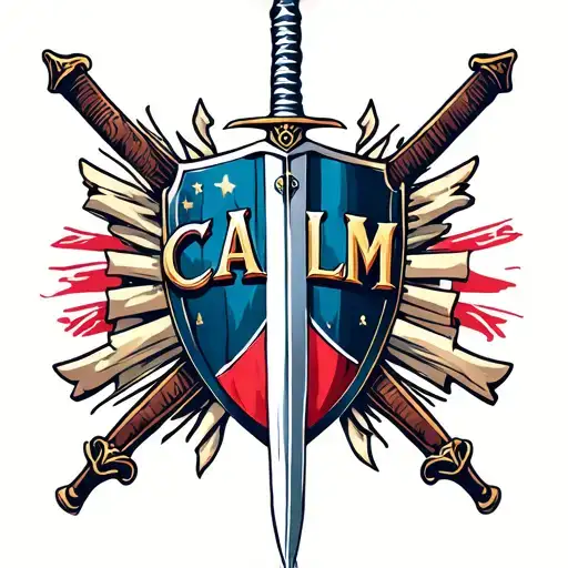 The Word Calm And A Sword And A Shield
