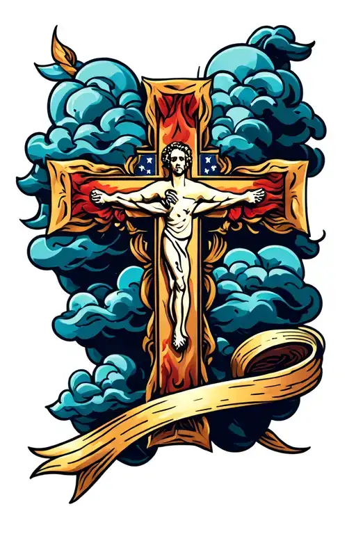 Christian Cross Clouds