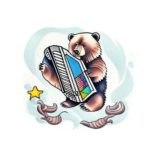Bear Playing An Accordion