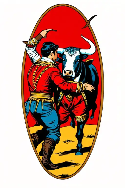 Bull And Matador Dueling