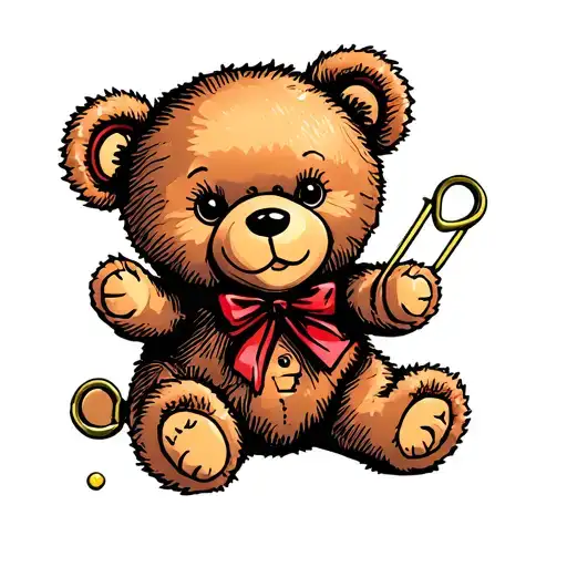 Nappy Safety Pins Teddy Doll