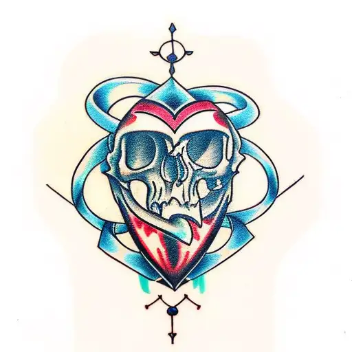 Hourglass Heart Blood Skull