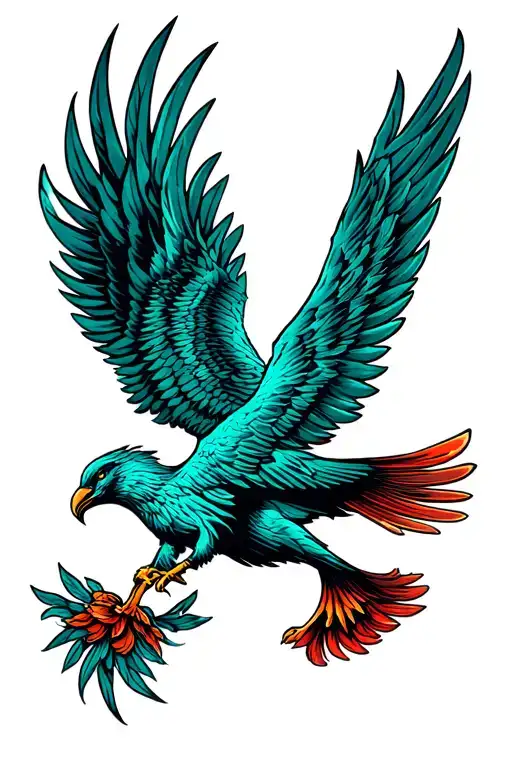 Represnting Struggle And Rising Phoenix Bird