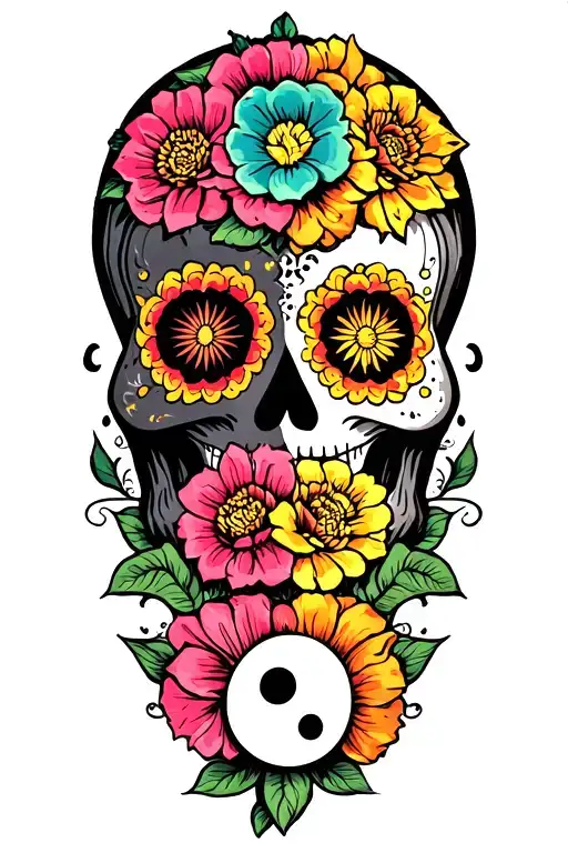 Day Of The Dead Yin Yang