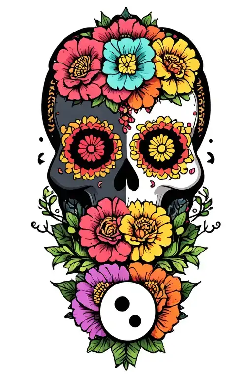 Day Of The Dead Yin Yang