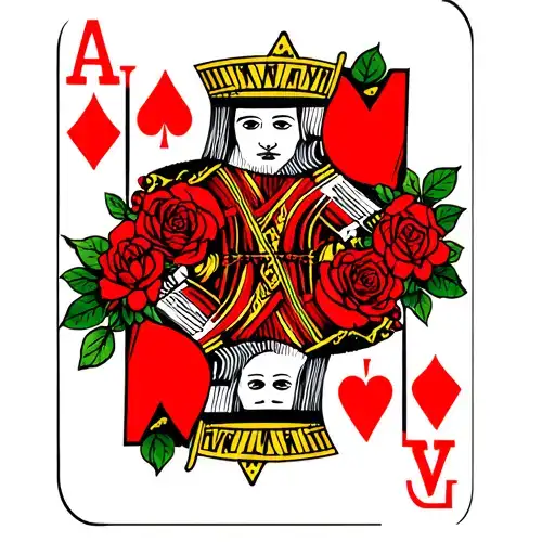 King Of Hearts Playing Card Surrounded By Roses