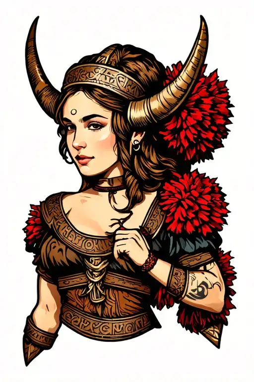 Cheerleader Viking Young Woman Posing