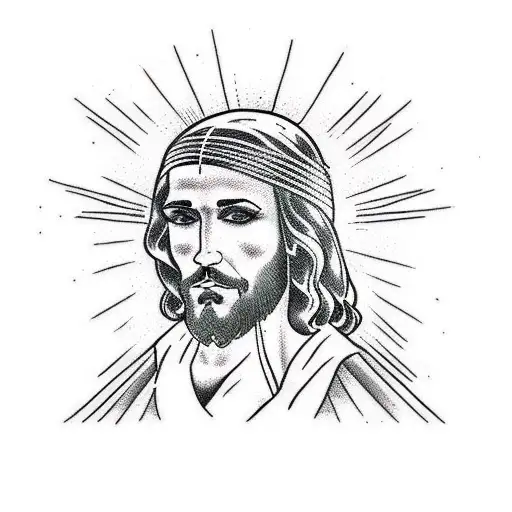 Jesus With Line Art