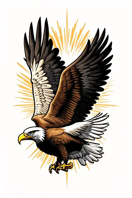 Flying Eagle Wings Spread Wide