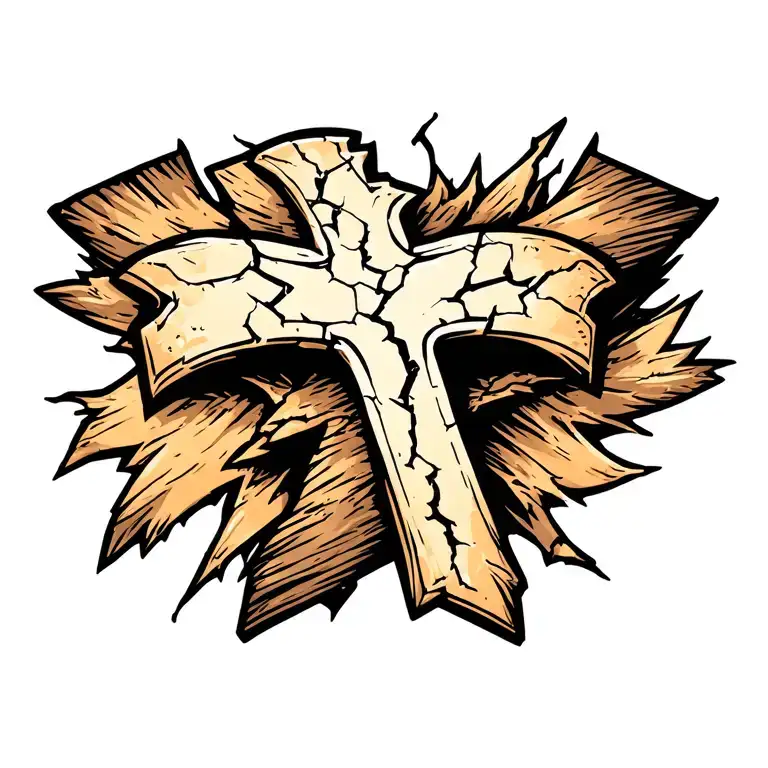 Cross With Cracks On It