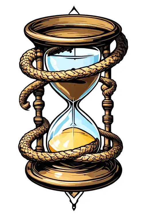 Hourglass Tattoo With Ouroboros Wrapped
