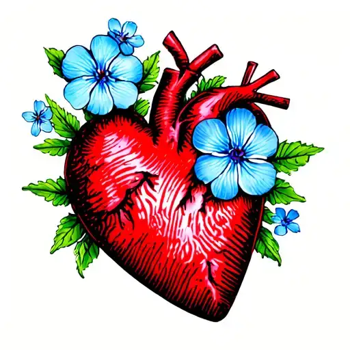 Forget Me Not With Fingerprint Heart