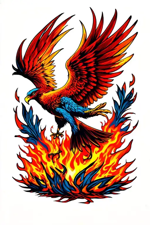 Phoenix Rising From Ashes Symbolizing Overcoming