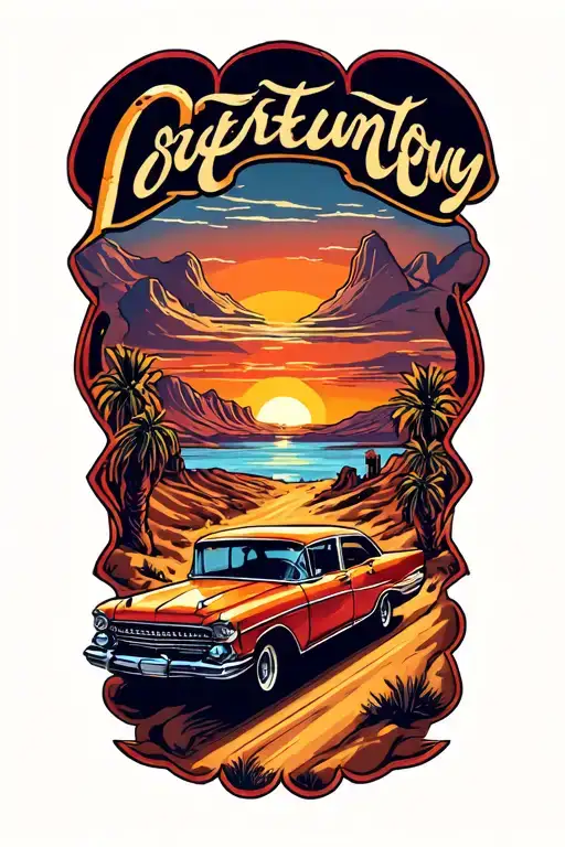 Desert Highway Sunset