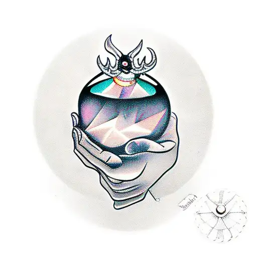 Tanloned Demon Hand Holding A Crystal Orb