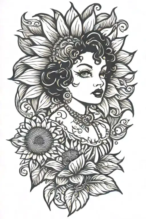 Betty Boop Sunflower Surrounded