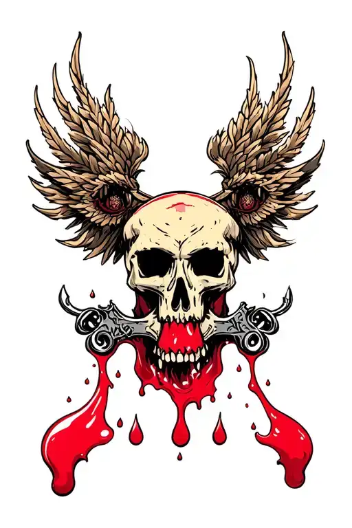 Breserk Symbol With Sdhows And Blood Drops