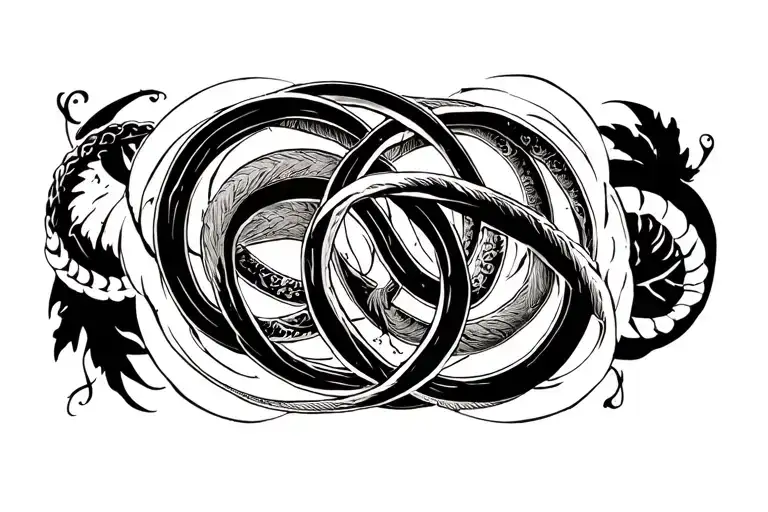 Intertwined Circles Arranged Vertically