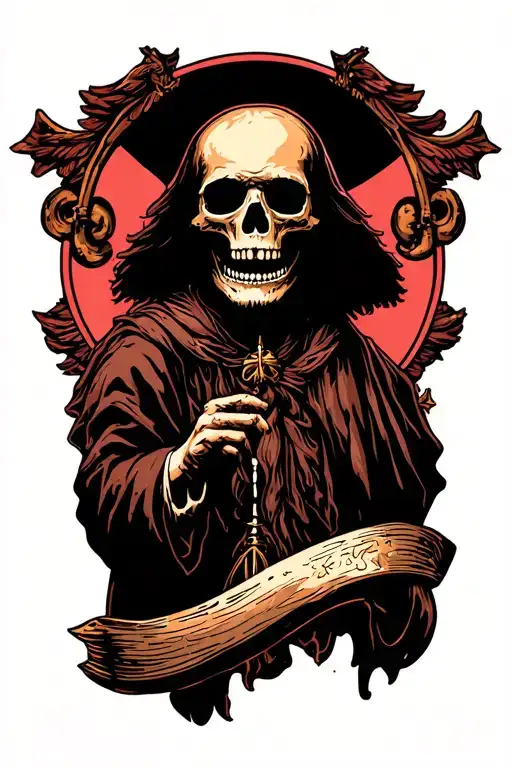 Scary Wizzard Skull Father Of Time Waits