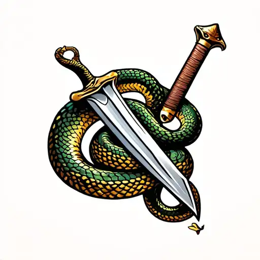 Snake Around A Sword