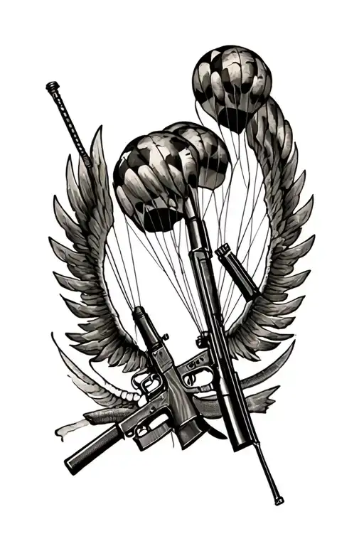 Dead Soldiers Rifles Parachutes