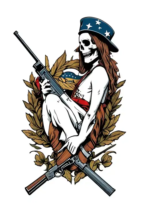 Dead Soldiers Rifles Crossed Above Cruel