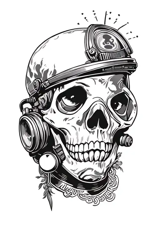 Skull Wearing Halo Haho Oxygen Mask